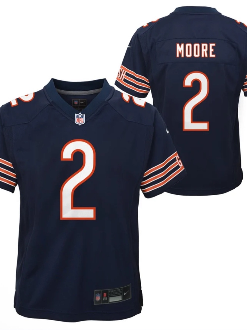 Nike Kids Chicago Bears DJ Moore Navy Football Jersey XL (18/20) New NWT